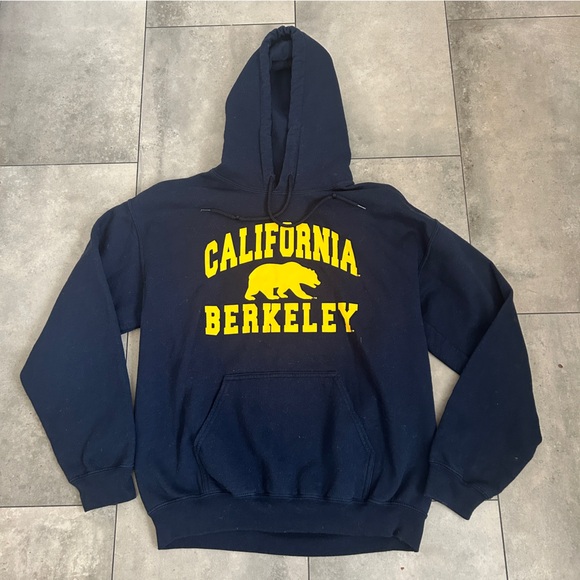 Unisex California Berkeley navy and gold hooded sweatshirt pullover M - Picture 1 of 4